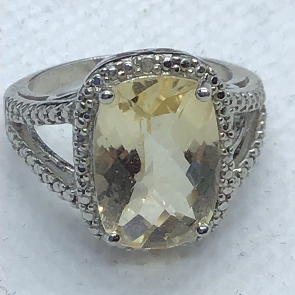 Sterling citrine ring